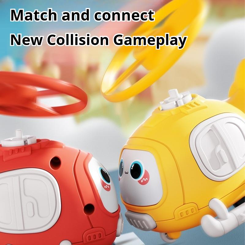 Ejection bamboo dragonfly airplane toy, inertial collision takeoff helicopter toy