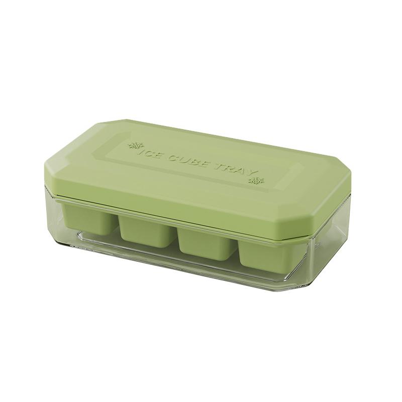 

Силиконовые подносы для кубиков льда, формы для кубиков льда с герметичной съемной крышкой, квадратный поднос для кубиков льда для коктейля, виски, штабелируемый зелёный