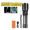280000LM Handheld Outdoor Flashlight White Laser Torch Type-C Rechargeable LED Flashlight Durable Zoomable SOS Emergency Lamp