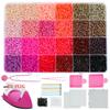 Bügelperlen Set 2,6mm Mini-Perlen 144 Farben All-in-One Set mit Steckplatten, Mini-Bügeleisen, Pinzette Pixel Art DIY Bastelset für Erwachsene