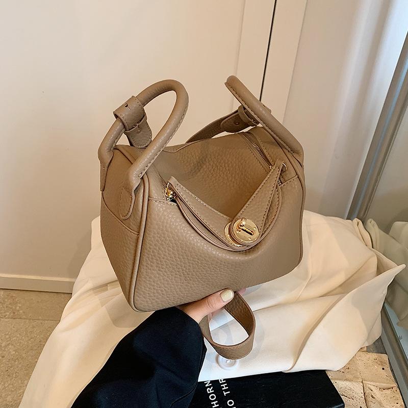 Autumn new high-end lychee pattern lock single shoulder oblique span trendy women's bag