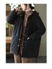 Women's Retro Padded Cotton Jacket: Autumn/Winter Hooded, Round Neck, Long Sleeve, Loose Fit, Plus Size Casual Top.