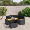 Vidaxl 5-Cz. Set da Salotto per Giardino, Cuscini, Rattan Nero PE
