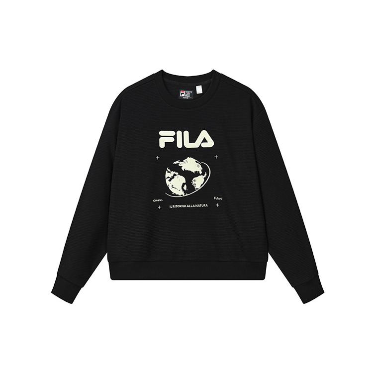 New FILA Sweatshirts Women's Jet Black F11W239203F-BK
