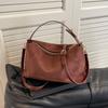 Fashion Autumn Winter Big Boston Tote Soft Matte Suede Cow Leather Women'S Handbag Shoulder Crossbody Bag For Women Grey Brown