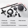 Brass Shower Set Multifunctional Thermostatic Shower Frosted Bathroom Faucets Bath Mixer Shower System Black