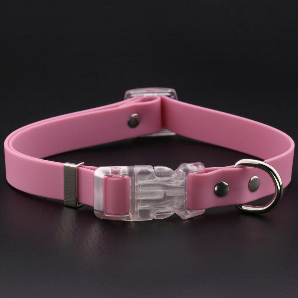 

PVC Encapsulated Bite-Resistant Waterproof Collar and Leash Set with Transparent Buckle. S Width 2.0 Adjustable 25-38cm