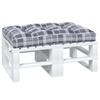 Grey Checkered Pallet Cushion 120 X 80 X 12 Cm Fabric