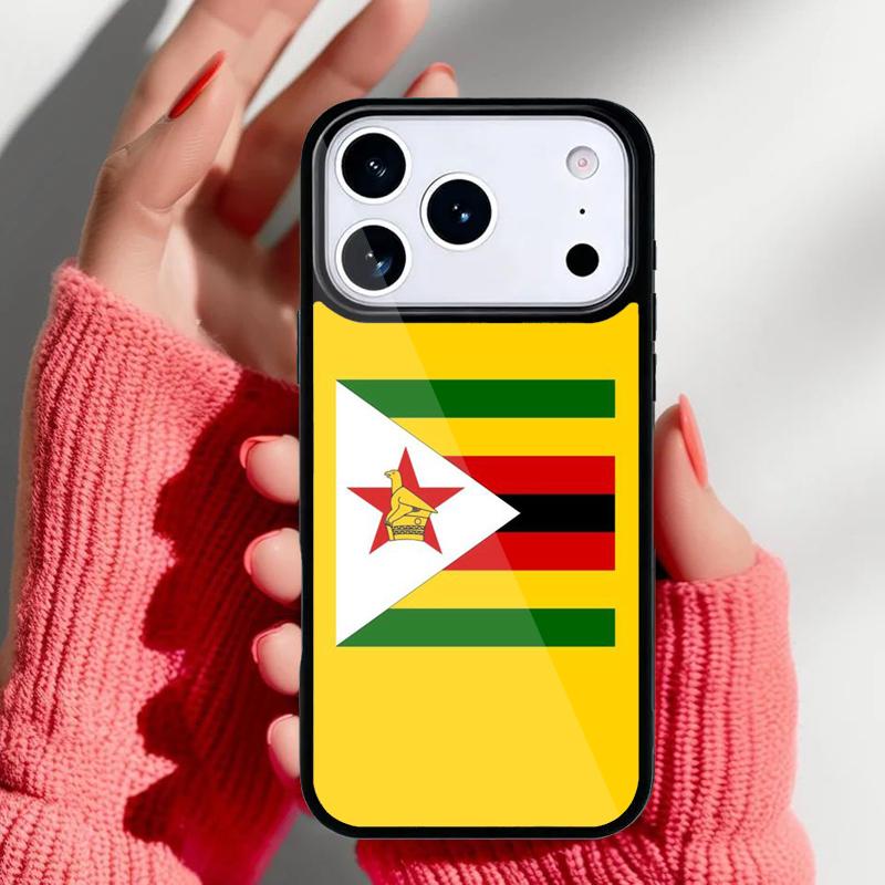 Etui na telefon z flagą Zimbabwe dla iPhone 17 Air 16e 15 14 13 Pro Max Tylna obudowa dla 12 11 Pro Coque