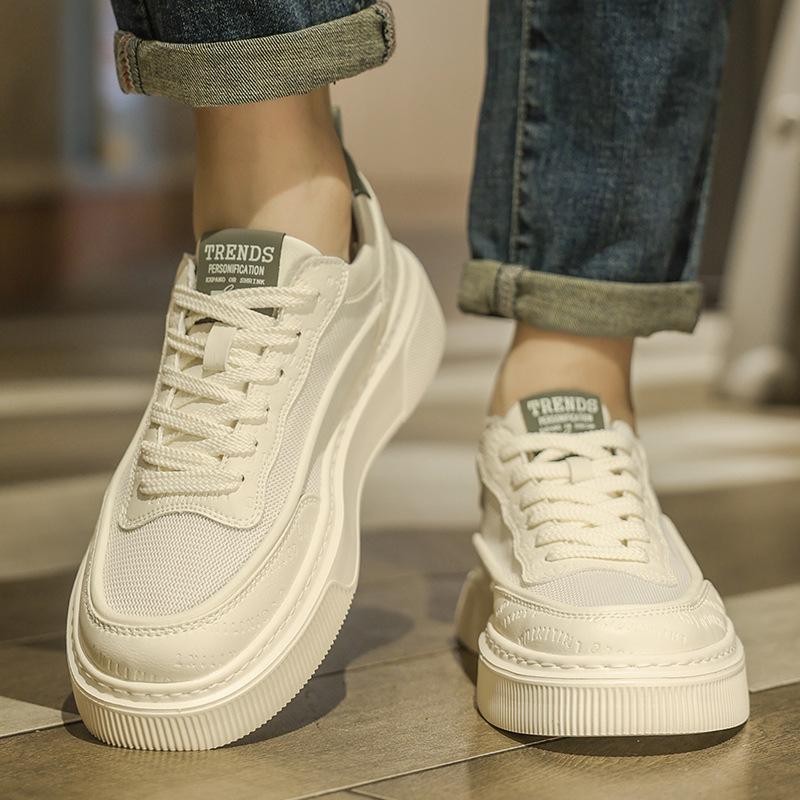 Men's Shoes Summer 2025 New Breathable Mesh Casual Board Shoes Men's High Sense Niche Soft Sole Sports White Shoes