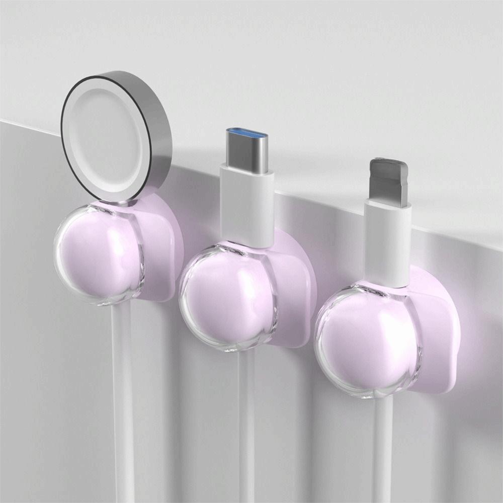 3Pcs Smooth Adjustable Desktop Cable Clip Self Adhesive Acrylic Cable Organizer Universal Charging Cable Winder Desk Management