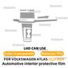 Tpu Transparent Film for VW VOLKSWAGEN ATLAS  2024 Car Interior Stickers Center Console Screen Dashboard Gear Panel