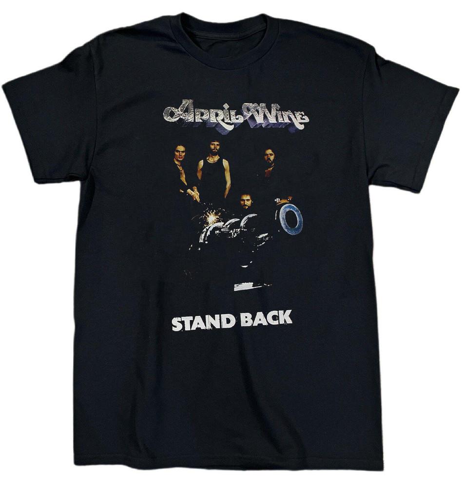 

New April Wine Band Stand Back Heavy Cotton Black T Shirt S-5XL EN657 Unisex T-Shirt Graphic Tee XXXL