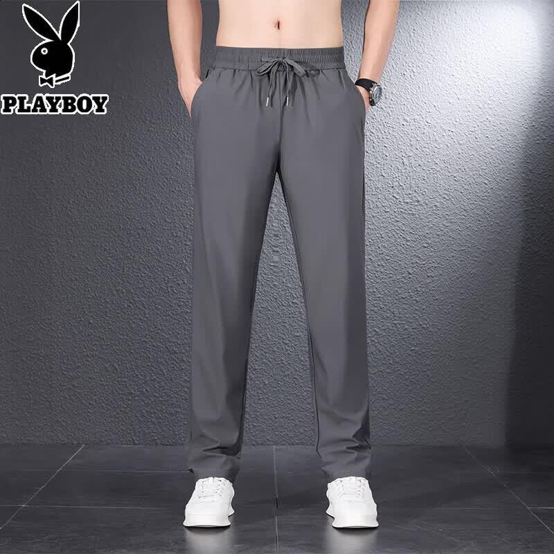 Playboy Men s Ice Silk Quick-Dry Loose Straight Casual Pants XL
