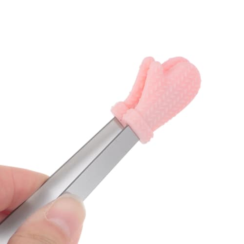 uxcell Mini Food Tongs, 5.5" Globe Shape, Stainless Steel with Silicone Tips, Small Cooking Tongs, Kitchen Food Tongs, Serving Tongs for Cooking, Gril