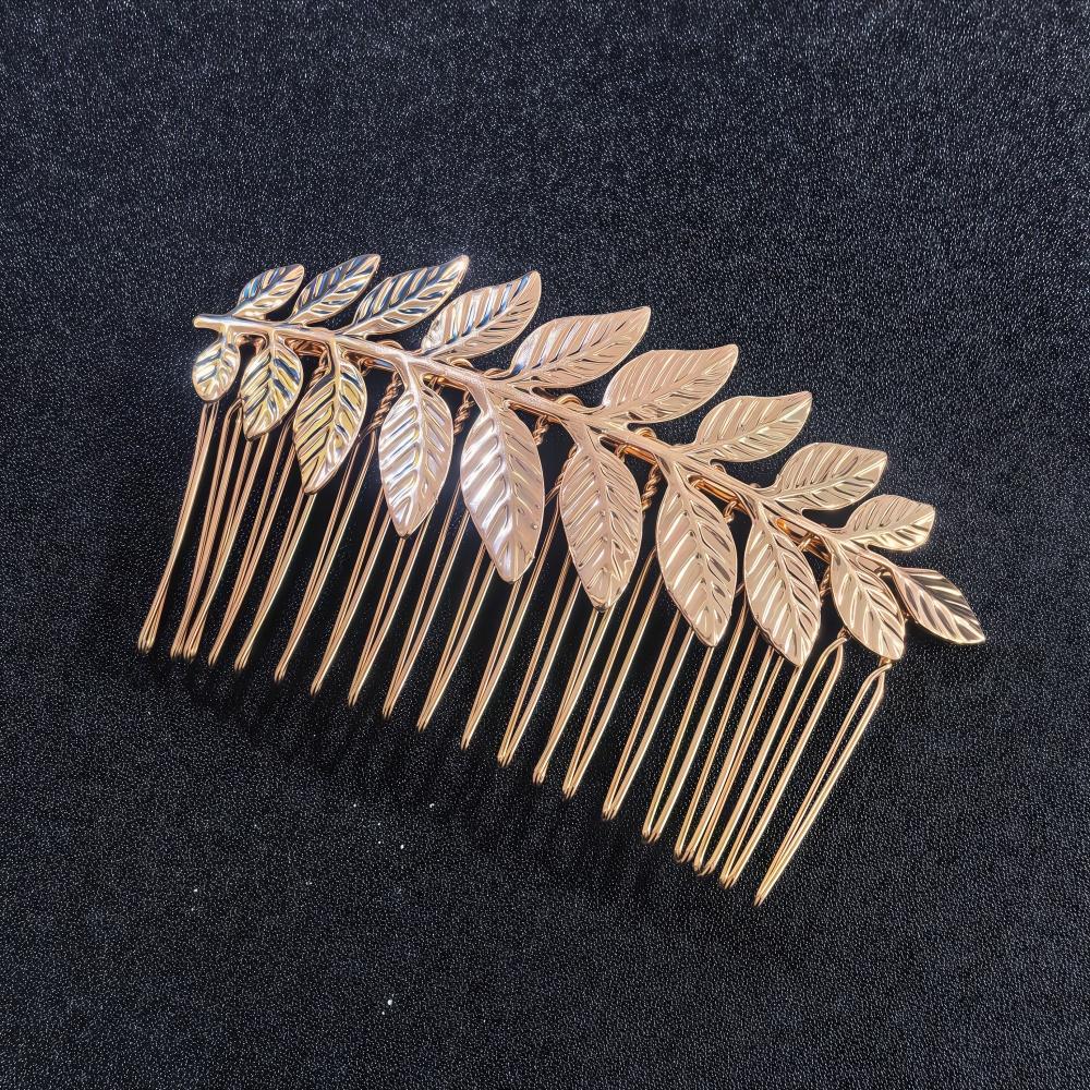 

Luxury Metal Leaf Hair Combs For Women Wedding Bridal Hair Accessories Fashion Side Hair Clip Pins Bride Hair Decorate