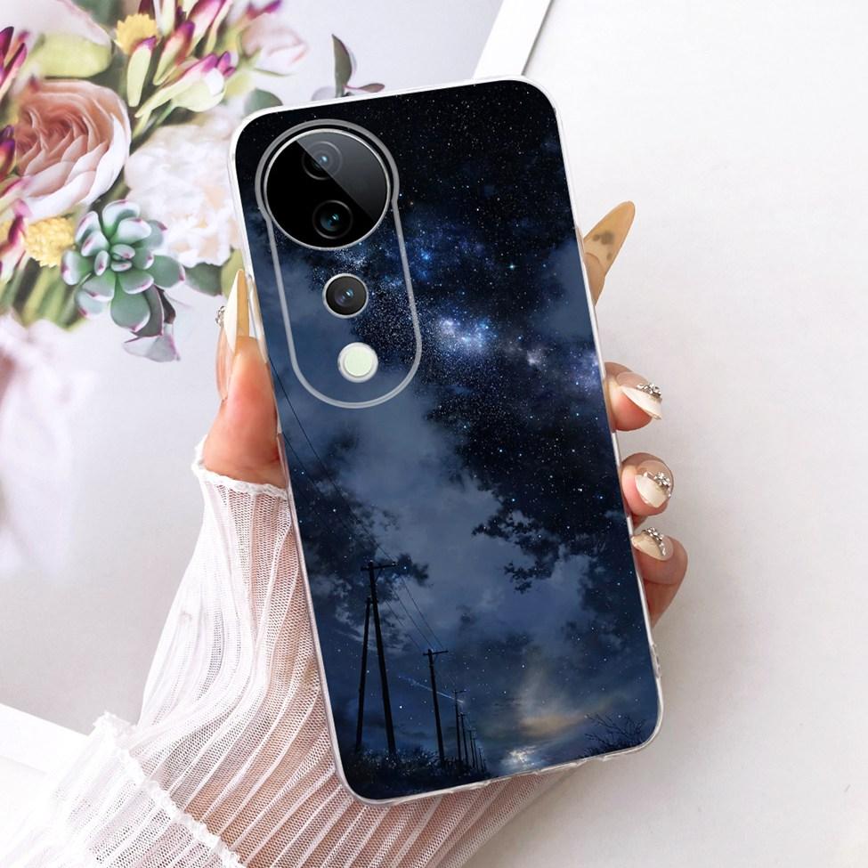 Casing For Vivo S19 Pro Clear Case Aesthetic Luxury Cute Fashion Flower Funny Painted Funda For Vivo S19Pro V2362A Cover