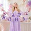 Butterfly Party Theme Happy Birthday Banner Garland for Birthday Party Decoration Indoor Outdoor Use