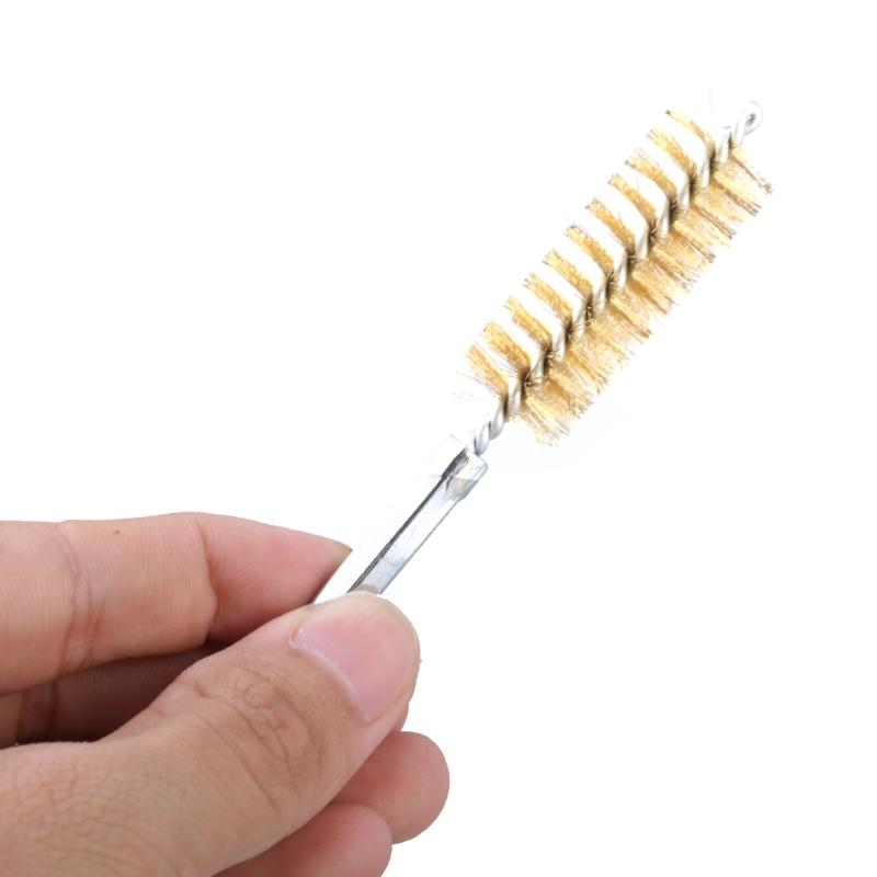 6Pcs Wire Brush 8/10/12/15/17/19mm Polishing Brush Set Tube Brush Set for Metal Part Steel Drill Cleaning Part