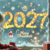 Two-sided Christmas Glass Window Sticker Removable Static Xmas Party Door Stickers  Party Supplies