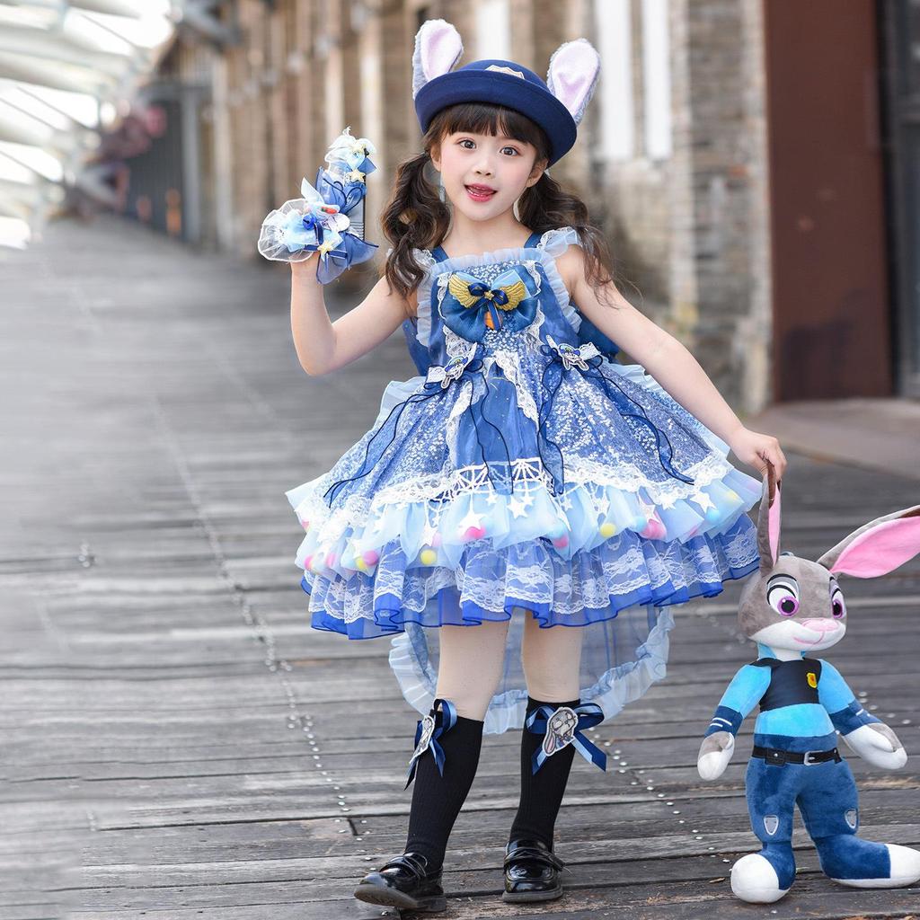 Girls' Lolita Princess Summer Dress - Zootopia Judy Birthday & Performance Gown