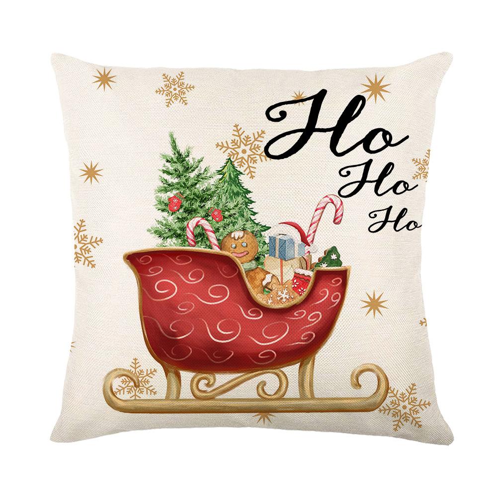 Christmas Pillow Case Christmas Plaid Decoration Sofa Living Room Pillow Case Linen Pillow Case