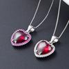 Tancise Fashion  Silver Women Necklace with Heart-shape Zircon Zircon    Pendant for Wedding Party