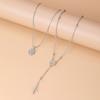 Rhinestone Cross Necklace Set Fashion Stacked Collarbone Chain Metal Stacked Necklace  Accessories