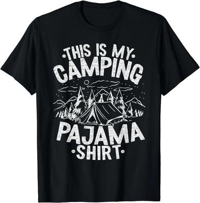 Funny Camper Happy Hiking Outdoors This Is My Camping Pajama T-Shirt  Men Clothing Streetwear Tops Ropa Hombre
