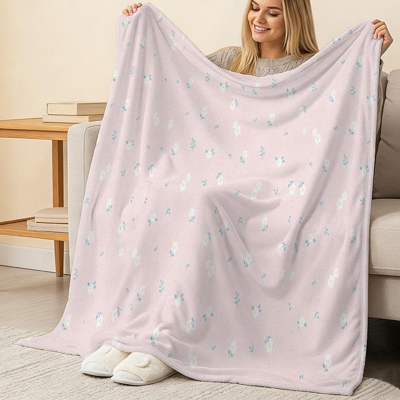 Lightweight Flannel Throw Blanket - Soft, Skin-friendly Cozy Blanket for Sofa Naps, Bedroom, Christmas & Halloween