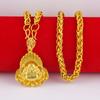 Men's Gold-plated Large Tag Necklace, Flame Square Dragon Brand, Guanyin Maitreya Buddha Pendant Necklace.