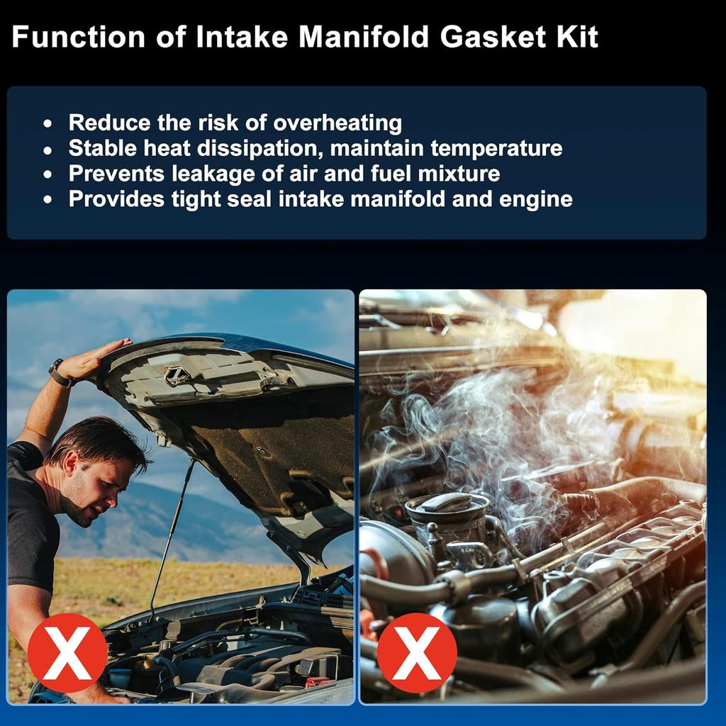 Intake Inlet Manifold Gaskets Seals for BMW X5 2009-2013 3.0L for BMW 335D 2009-2011 3.0L Engine Intake Manifold Gasket Replaces