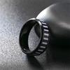 1Pc Stylish White Lattice High Section Design Stylish Titanium Steel Ring