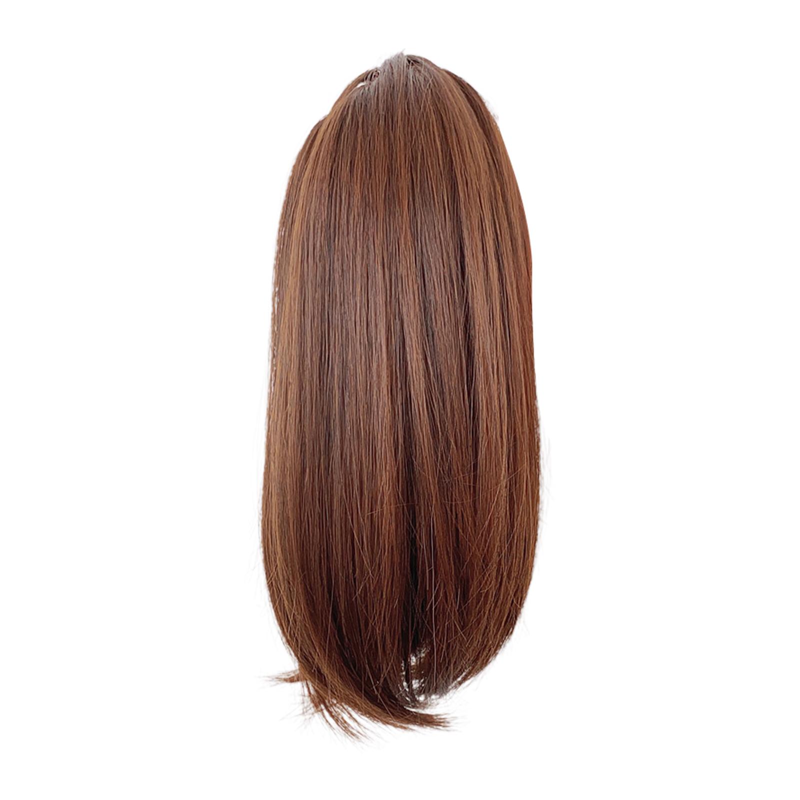 

Женский короткий парик с хвостиком и зажимом, стильные многоразовые накладные волосы для самостоятельной укладки для тематической вечеринки в стиле косплей 30cm светло-коричневого