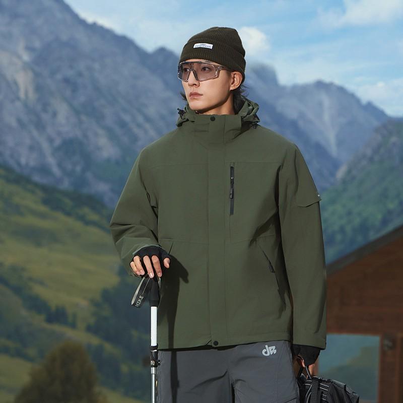 Men Women 3-in-1 Waterproof Windproof Hiking Jacket With Removable Fleece Liner Full Seam Taped Outdoor Shell