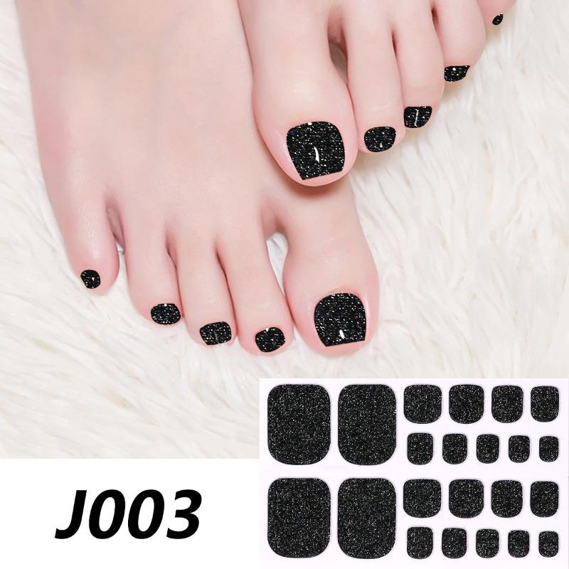 The New Pure Foot Stickers with Glitter Are Now Available for Full Checkered Nail Art