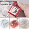 Nail Art Washable Square Silicone Stamper with High Transparency and Super Sticky Transfer Plate.
