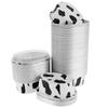 100Pcs 68Ml Aluminum Foil Oval Non-Stick Baking Cups Cake Containers With Clear Lids Heat Resistant For Cakes