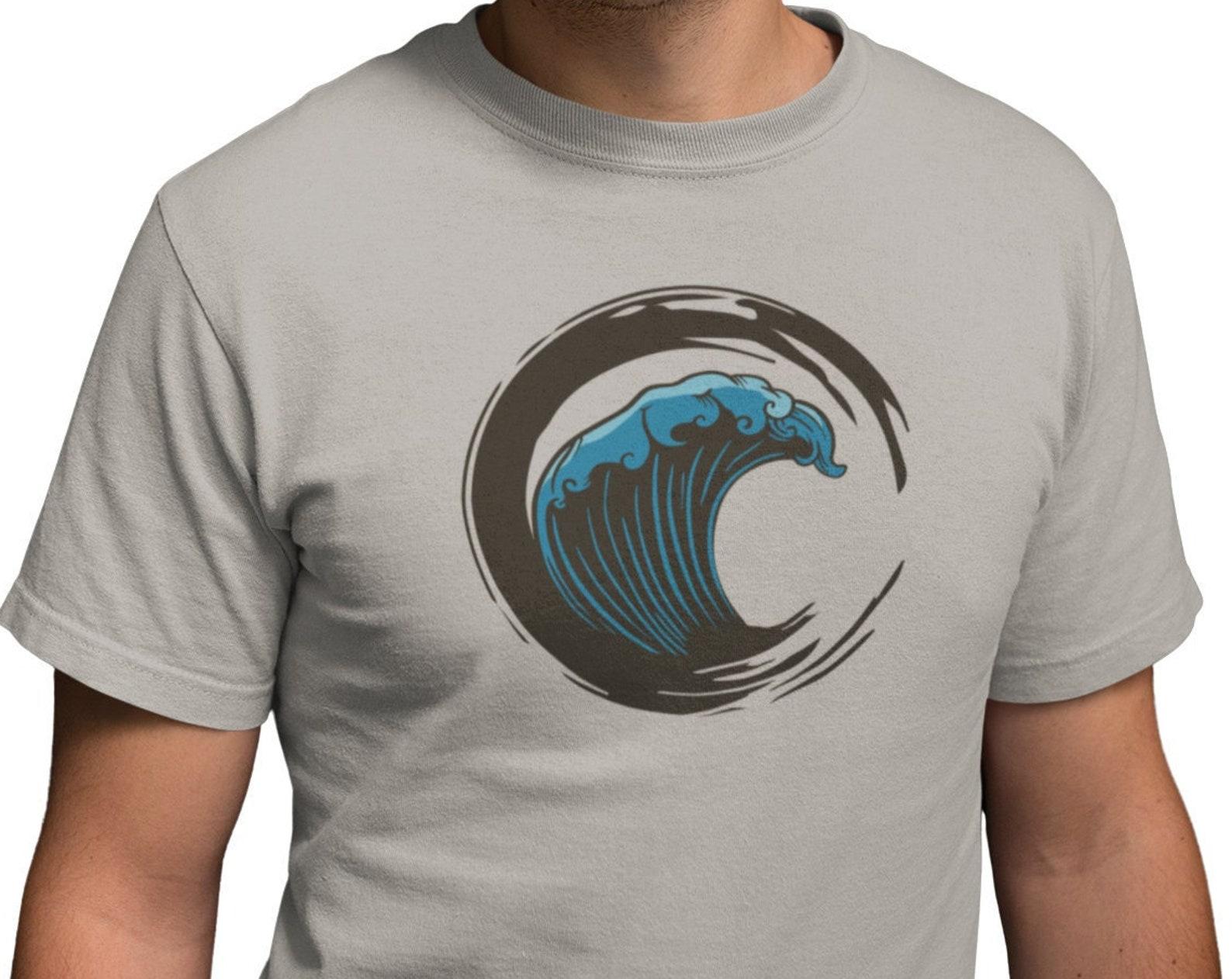 Men s T-shirt Wave Graphic Sea Motif Surfer Diving Gift Shirt Man Ocean M