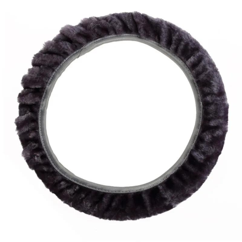 38cm Premium Weiches Kurzes Fell Auto Lenkradbezug Hochdichtes Warmes Plüsch Winter Lenkradschutzbezug Zubehör