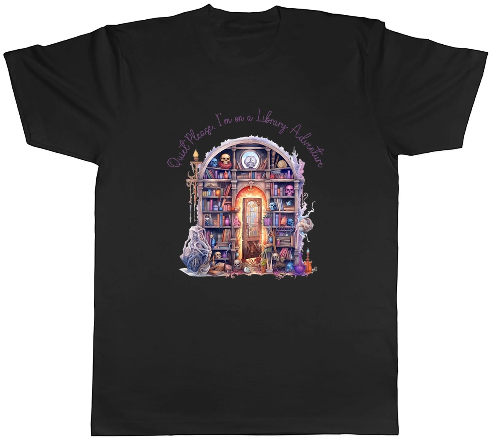 Reading Books Mens T-Shirt I m on a Library Adventure Funny Tee Gift S