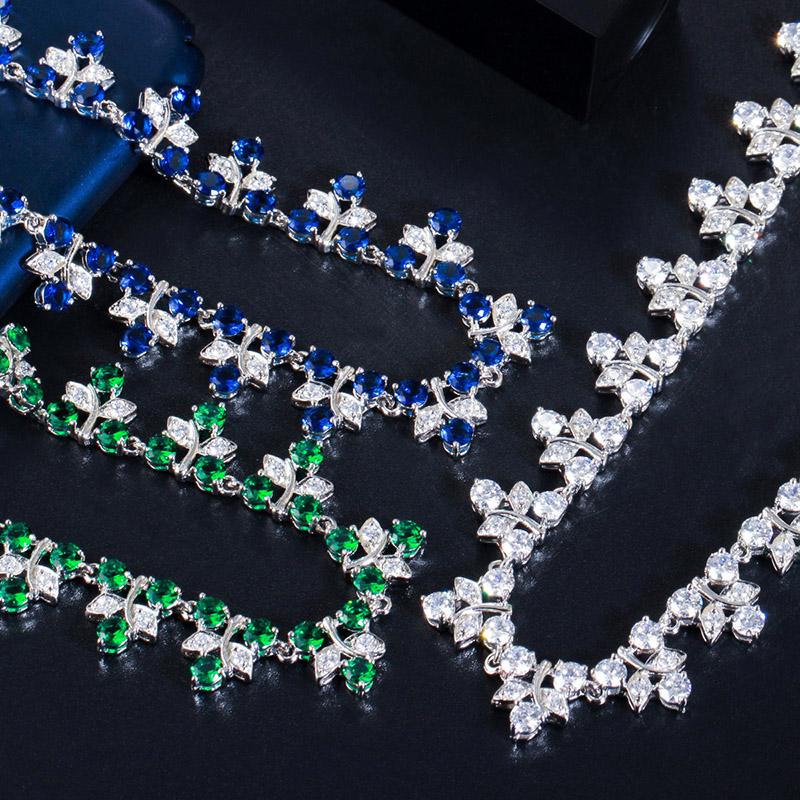 CMM superb strălucitor zirconiu cubic în formă de frunze colier cercei brățări seturi de bijuterii