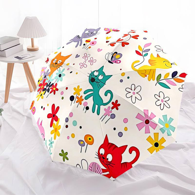 1pc Cat Garden Decor Automatic Open/Close Umbrella - Compact Travel Umbrella, Gift for Birthdayyy251208141