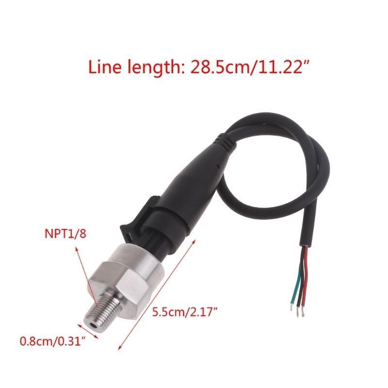 652F NPT1/8 Water OilPressure Transducer Transmitter Sender for Liquid Testing