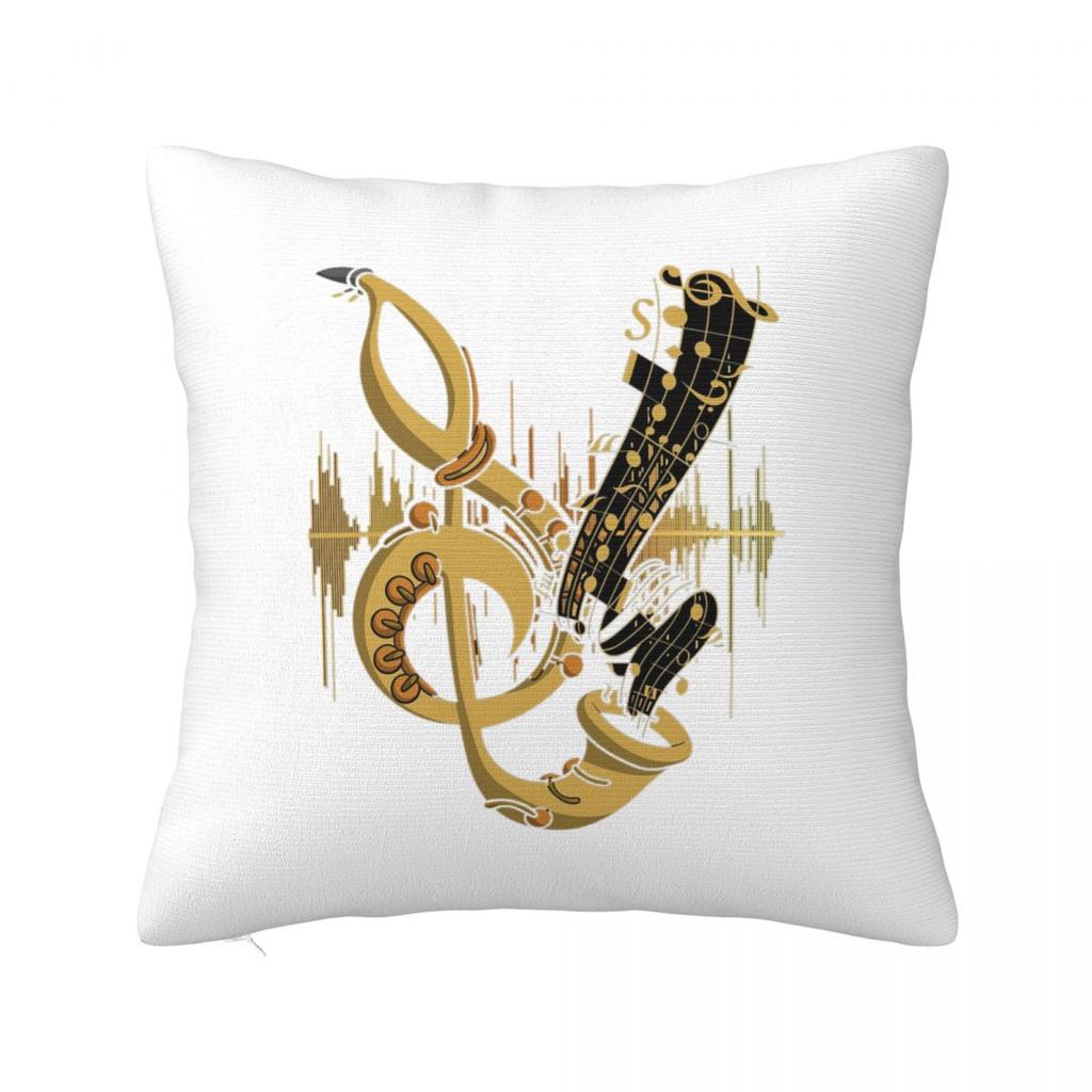 Saxophonspieler - Musik Kunst Mädchen Y2k Grafik Quadratischer Kissenbezug Kissenhülle Kissenbezug Überwurf-Kissenbezug für Zuhause Schlafzimmer