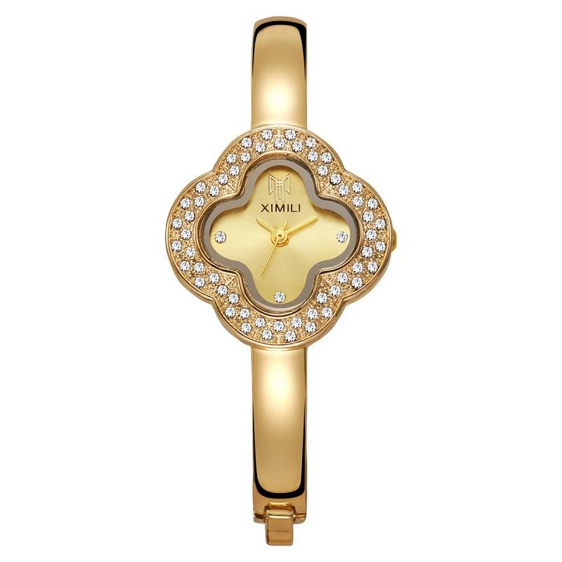 Bracelet Watch Simple Four-Leaf Clover Women'S Watch New Diamond-Encrusted Light Luxury Niche Women'S Watch High Value Quartz Watch