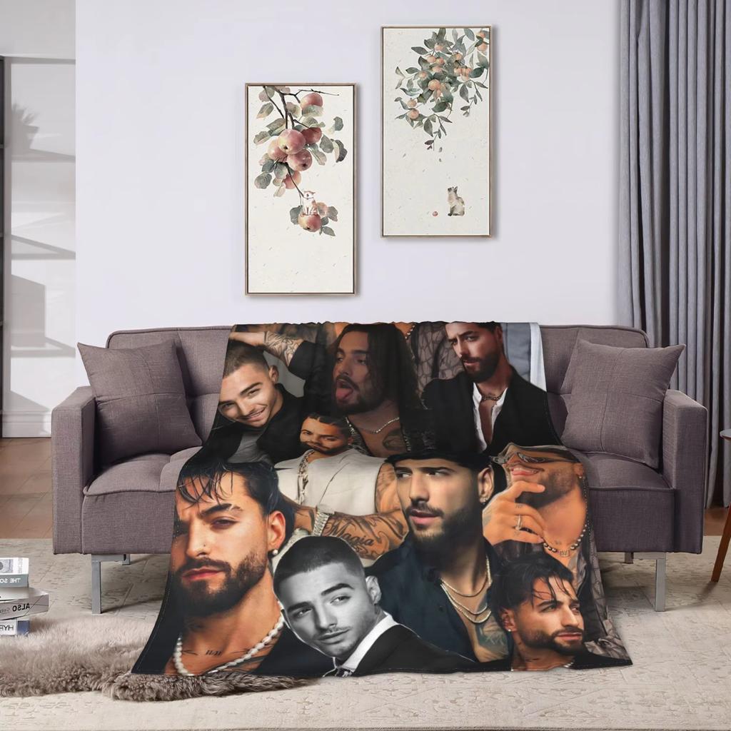 Maluma Rapper Flannel Blanket Soft Warm Winter Living Room Couch Bed Sofa Cover