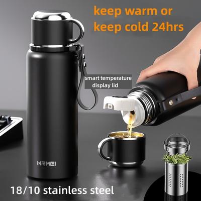 Stainless Steel Intelligent All Steel Insulation Cup Large Capacity Tea and Water Separation Cup Portable Car Mounted Outdoor Water Cup