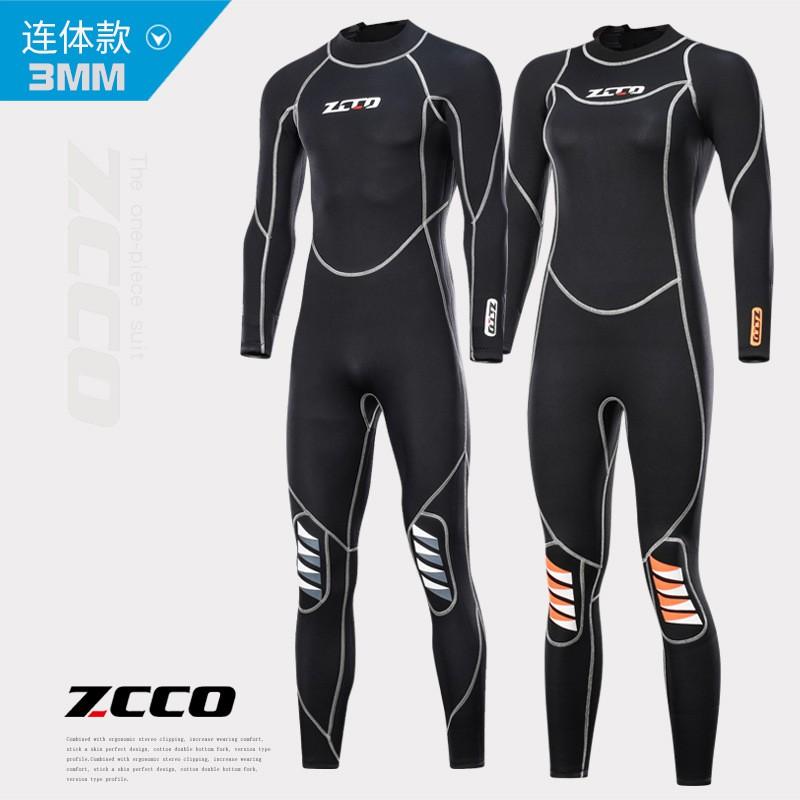 ZCCO 3MM Diving Suit Men With Thick Warm Swimsuit Women Snorkeling One-piece Long-sleeved Jellyfish