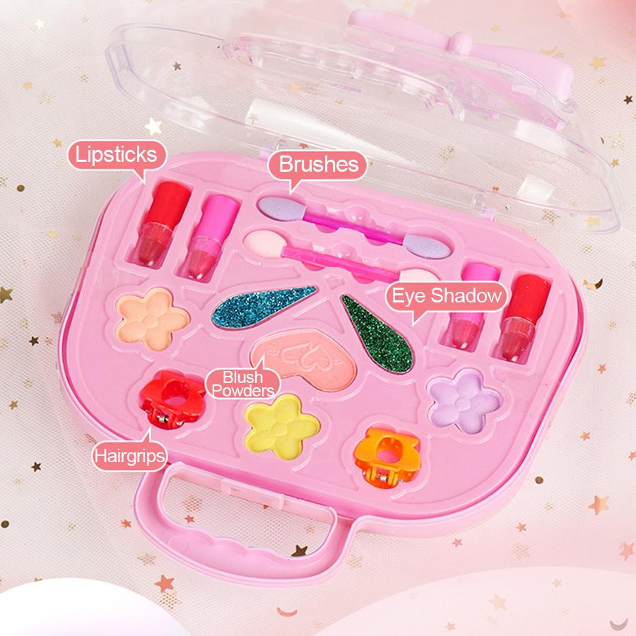 Princeznovský make-up box Hračka Dům pro hraní Dívky, Stíny na oči Make-up Kosmetika Kabelka, Dárek k narozeninám Vánocům pro Děti Párty Cosplay